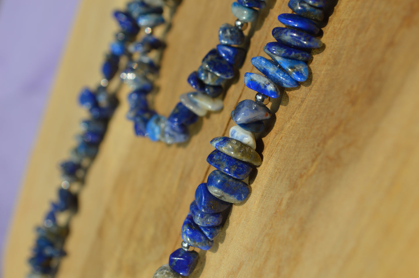 Collier sautoir en lapis-lazuli - La Sagesse d’Athéna