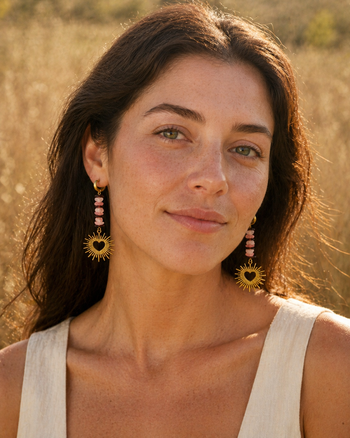 Boucles d'oreilles en pierres naturelles faites main