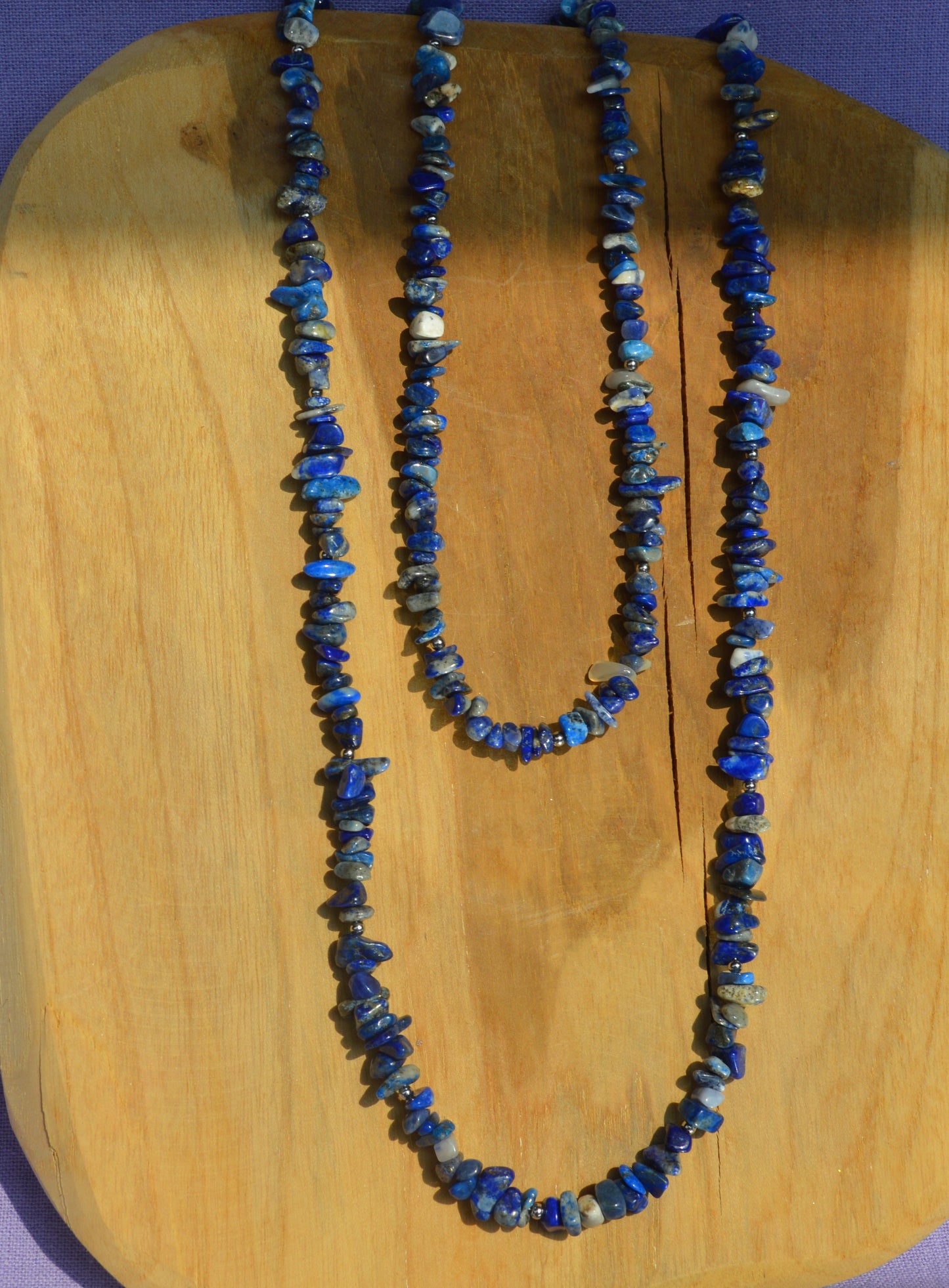 Collier sautoir en lapis-lazuli - La Sagesse d’Athéna
