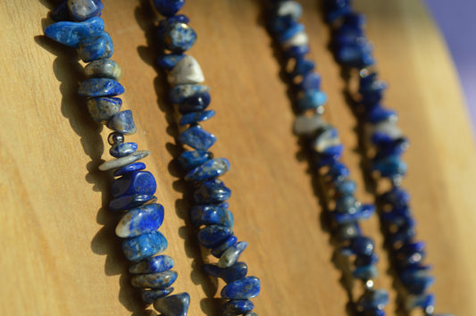 Collier sautoir en lapis-lazuli - La Sagesse d’Athéna