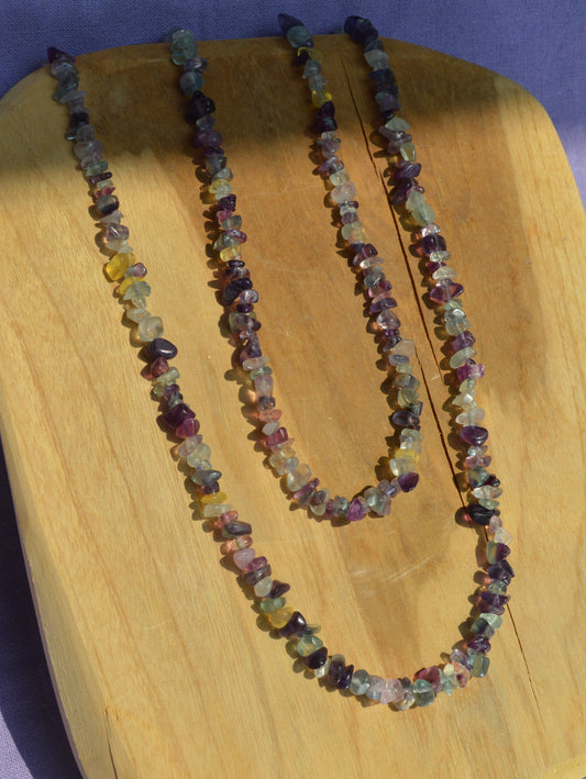 Collier sautoir en fluorite - La Clarté d’Apollon